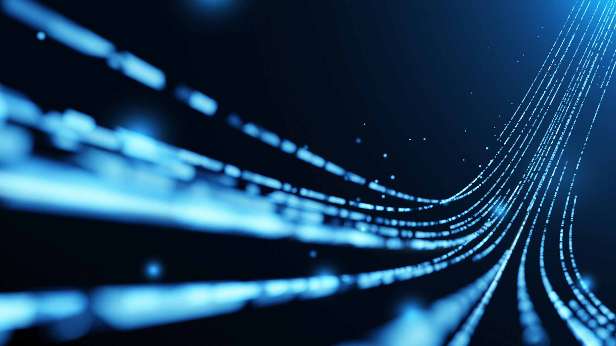 Virtual data transfer in network and internet, 3D rendering in technology and futuristic concept.